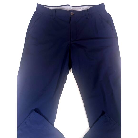 Under Armour Men's Loose Fit Navy Blue Golf Outdoor Pants Size 36/32 Stretch - Picture 2 of 6